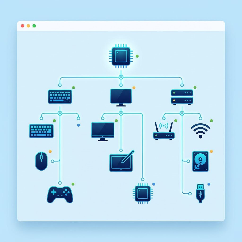 Conceptual illustration of a Windows hardware device tree